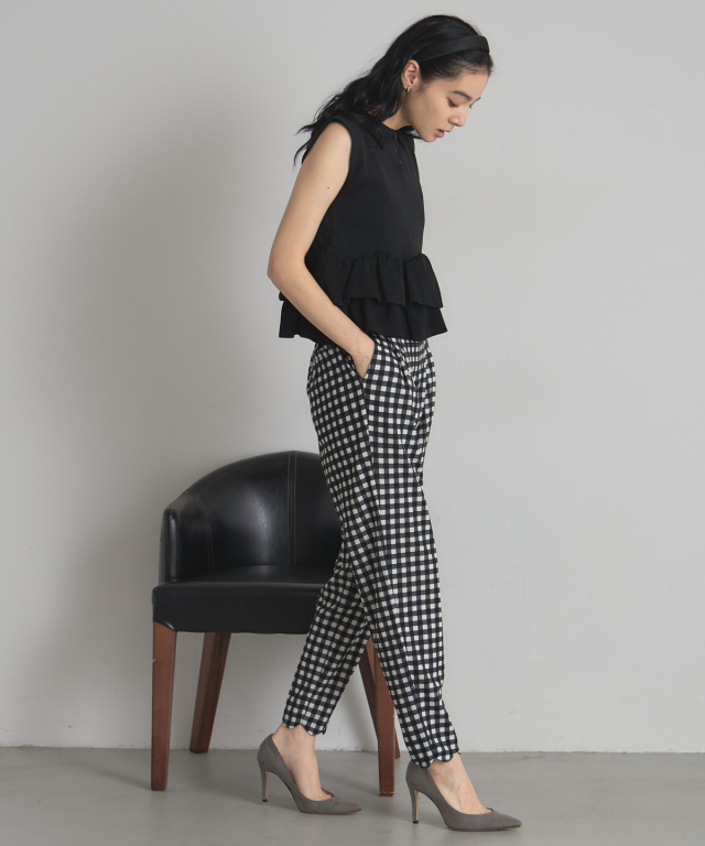 オフィシャルサイト限定】カットジョーゼットモチーフテーパードパンツ