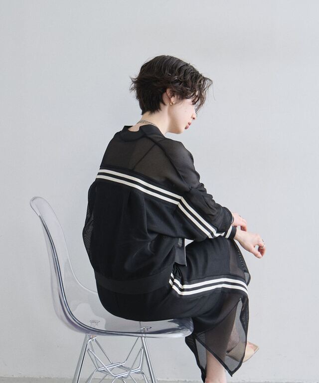 KKページ WEB限定】メッシュラインリブスカート