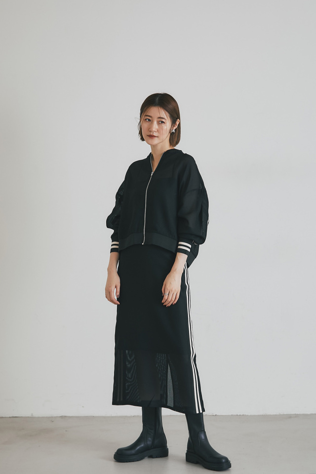 WEB限定】メッシュ袖ラインブルゾン