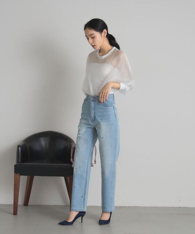 LIten Sheer Sculpture Tops シアー ブラウス LIten Sheer Sculpture