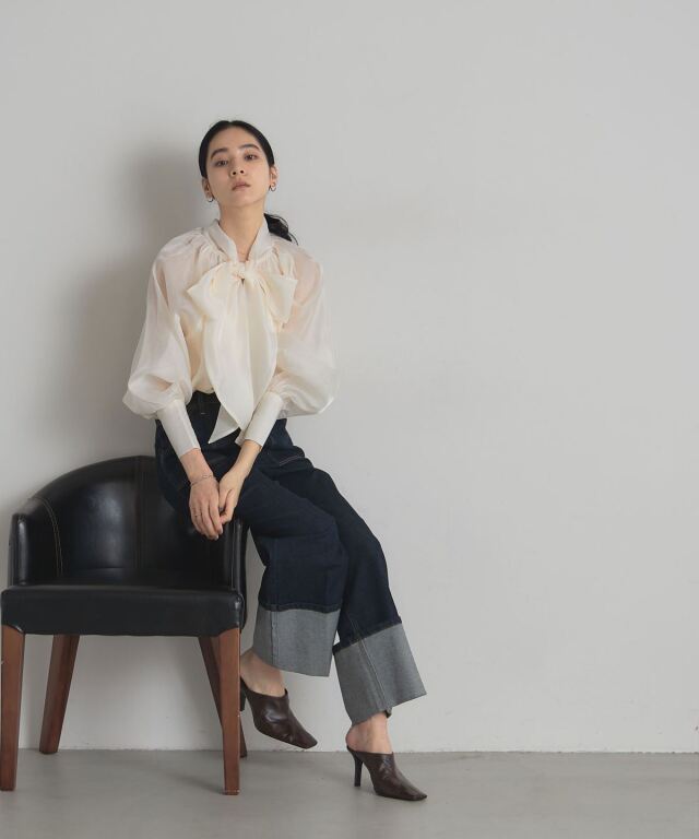 2WAYボリュームスリーブリボンブラウス※一部店舗のみ入荷