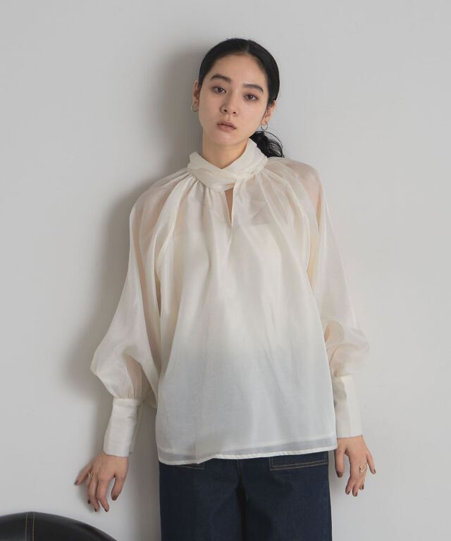 2WAYボリュームスリーブリボンブラウス※一部店舗のみ入荷