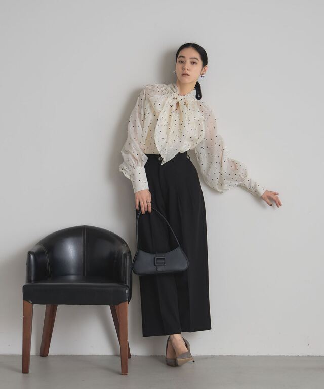 イエナラブークル　フロッキードットブラウス IENA LA BOUCLE（イエナラブークル） ブラウス シャツ IENA LA BOUCLE