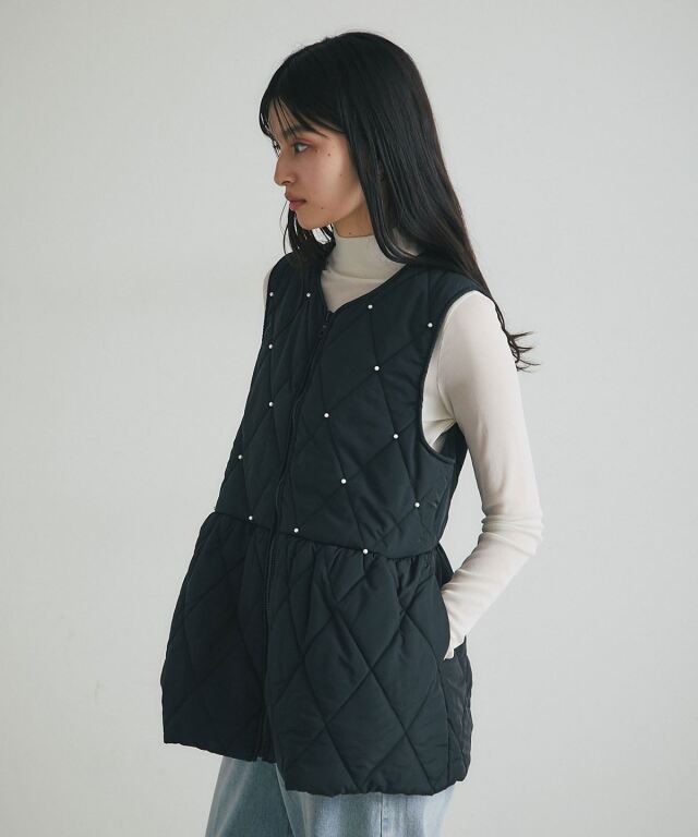 【オフィシャルサイト限定】フロントパールキルティングベスト