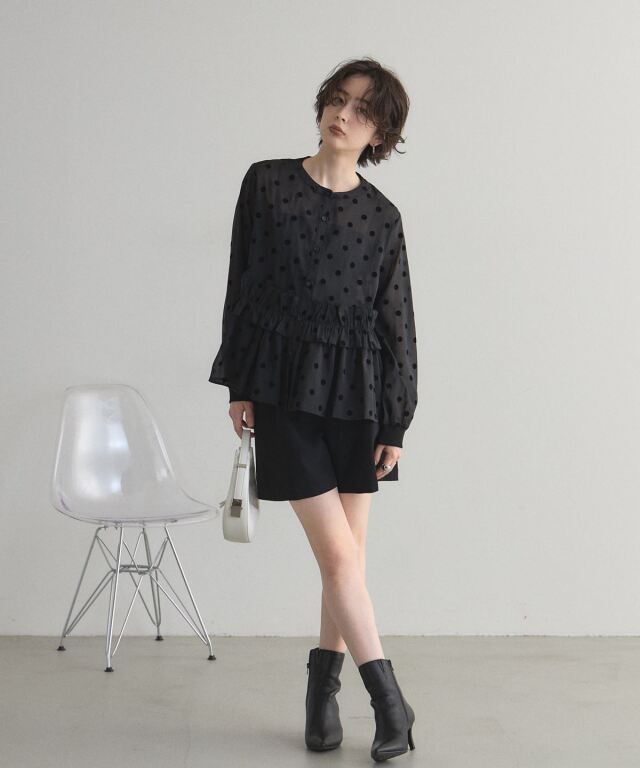 オフィシャルサイト限定】シアードットフロッキーブラウス