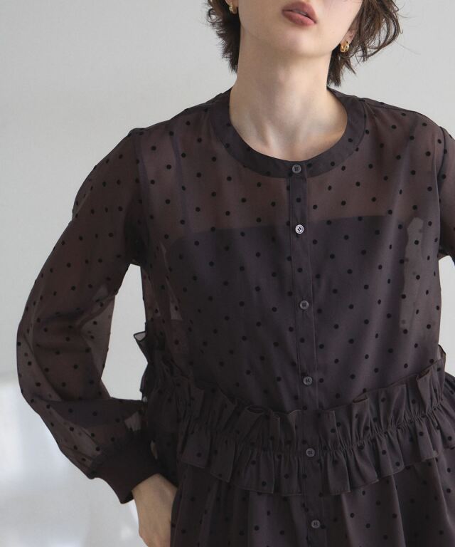 epa エパ ドット シアーブラウス ブラック epa エパ ドット