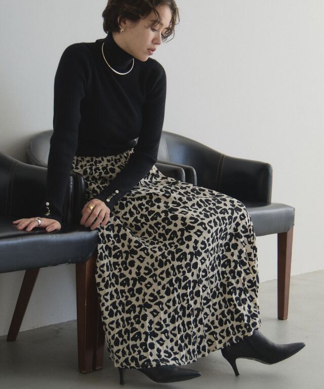 【オフィシャルサイト限定】レオパードアコーディオンプリーツスカート
