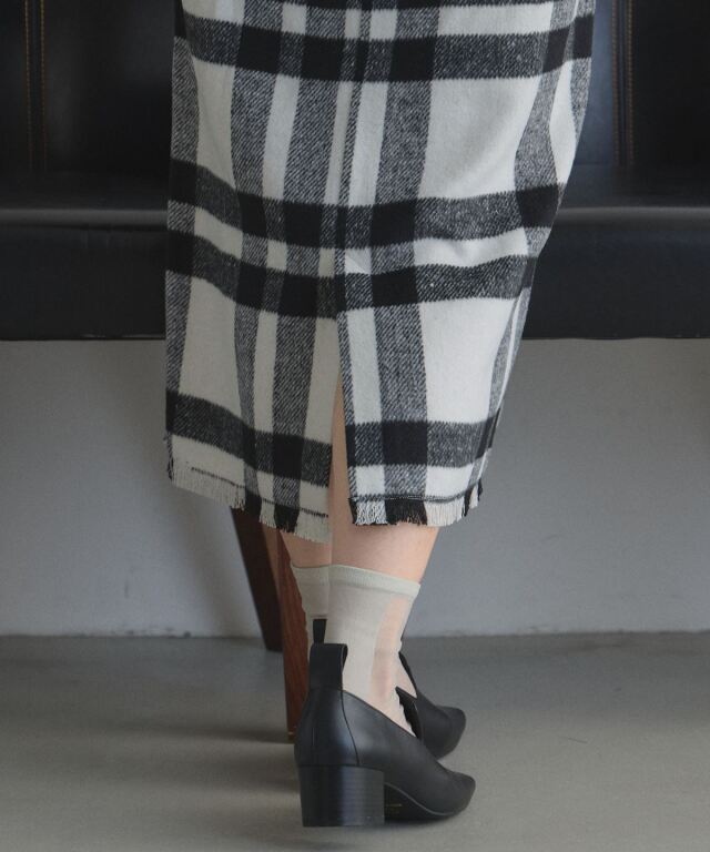WEB限定】シャギーチェックツイードタイトスカート