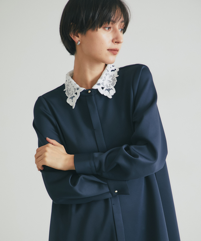 オフィシャルサイト限定】取り外し可能レース襟付きワンピース