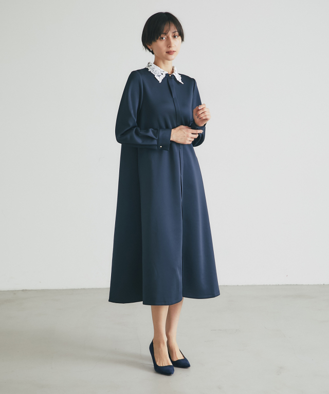 オフィシャルサイト限定】取り外し可能レース襟付きワンピース