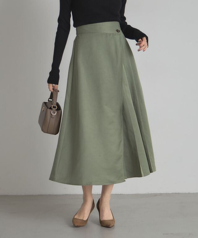 WEB限定】ツイルラッププリーツスカート