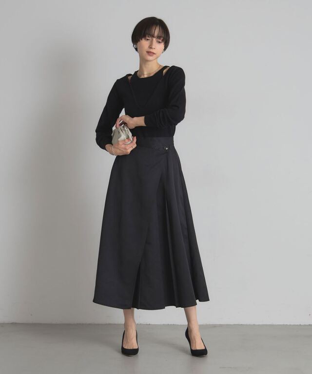 WEB限定】ツイルラッププリーツスカート