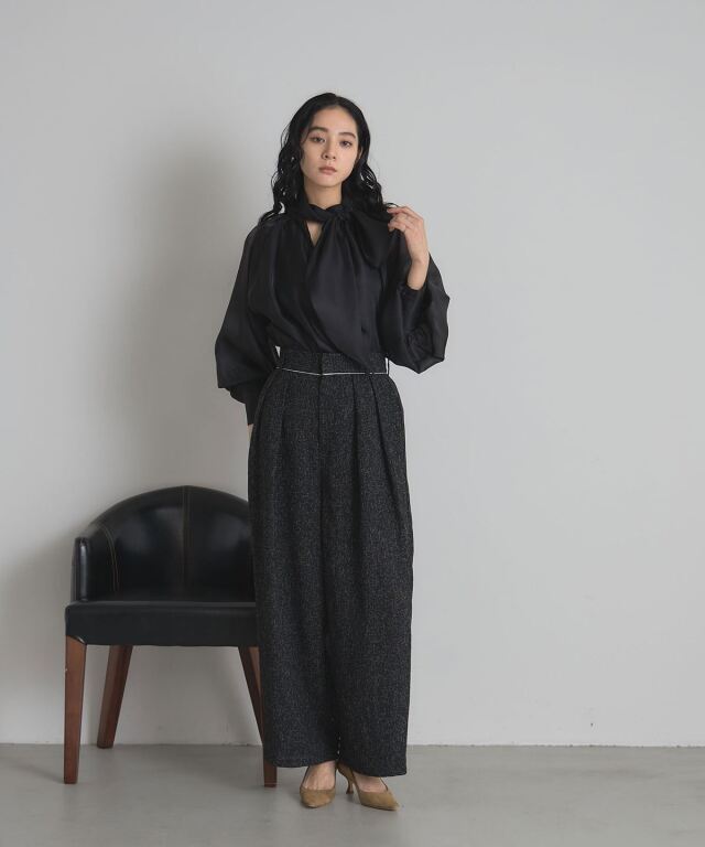 美品25SS ENCOMING サマー ツイード イージー パンツ 822P▲ WEB限定】サマーツイードパンツ
