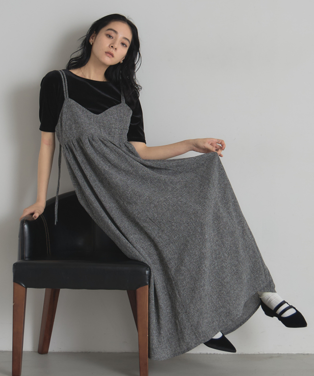 【WEB限定】サマーツイードキャミワンピ