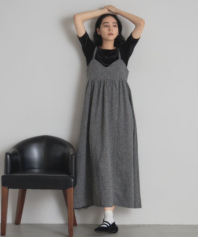 WEB限定】サマーツイードキャミワンピ