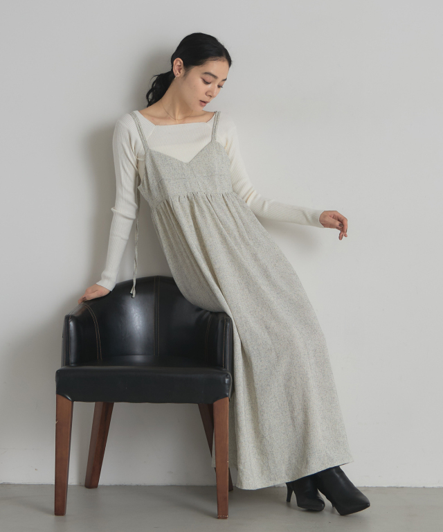 WEB限定】サマーツイードキャミワンピ