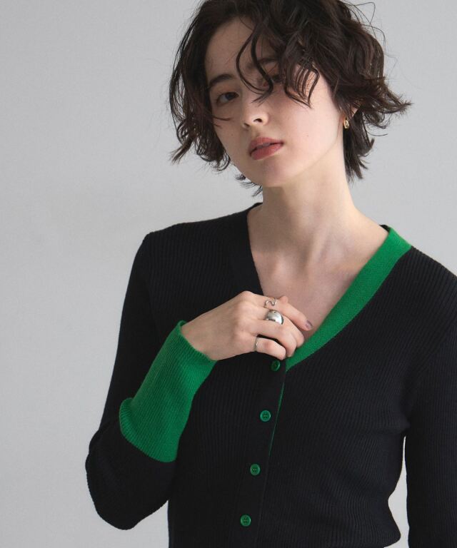 オフィシャルサイト限定】バイカラーセンタースリットカーディガン