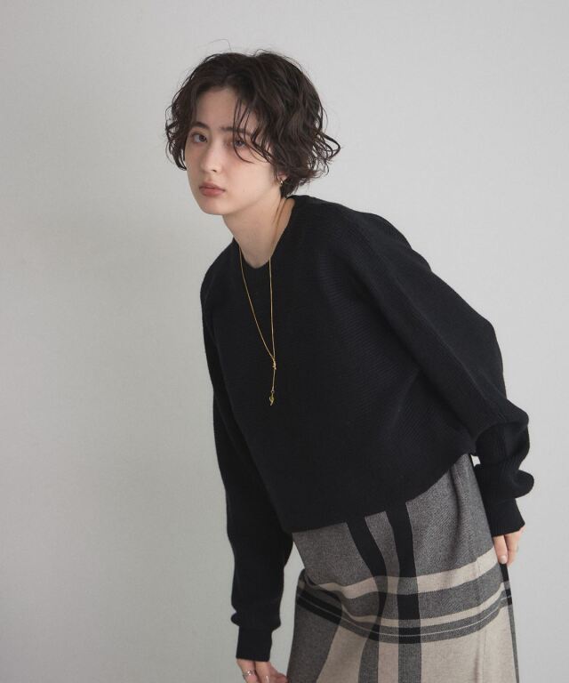 オフィシャルサイト限定】ニットトップス×チェックニットスカートセット