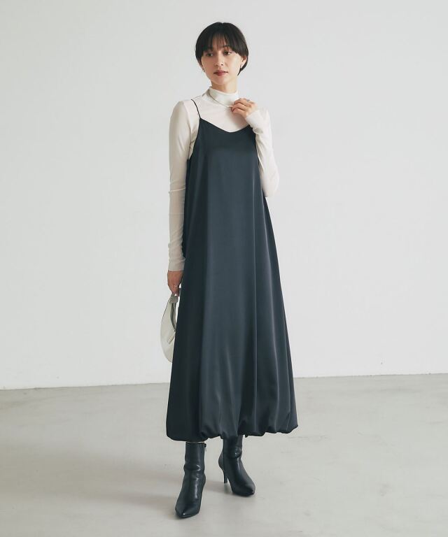 オフィシャルサイト限定】マットサテンバルーンキャミワンピース