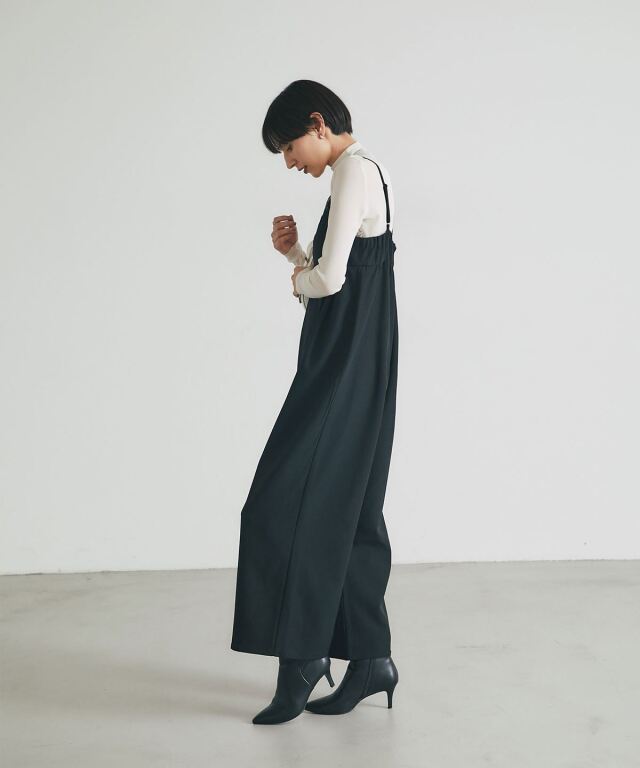 咲村宇音45rインディゴコットンレースキャミソ一ルとジャケット オフィシャルサイト限定】レースキャミオールインワン