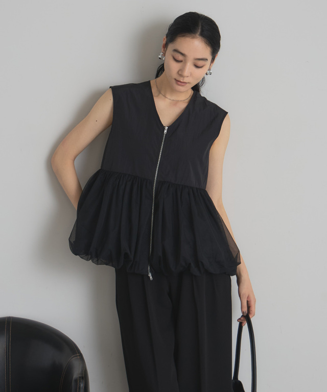 オフィシャルサイト限定】タフタ×チュールバルーンベスト