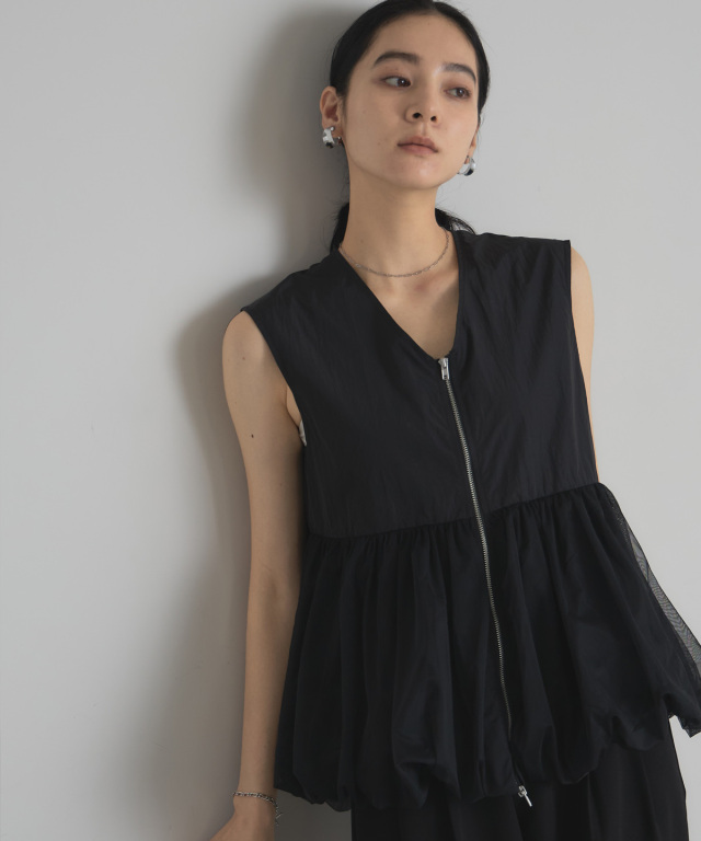 オフィシャルサイト限定】タフタ×チュールバルーンベスト