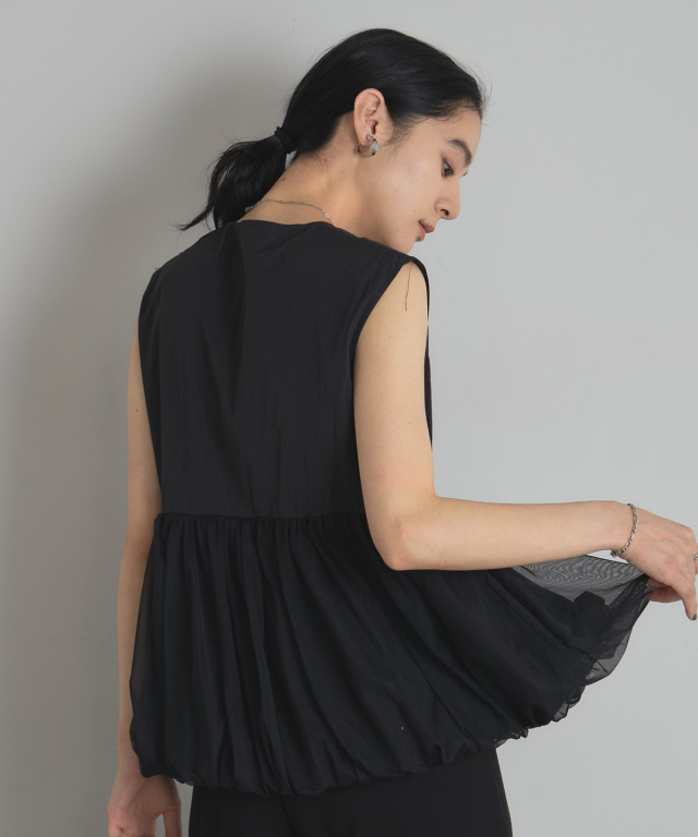 オフィシャルサイト限定】タフタ×チュールバルーンベスト