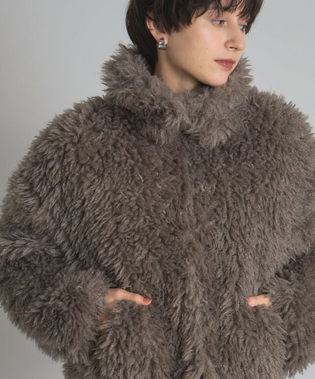 プードルボア カラーショートジャケット プードルボア2wayカラーショートジャケット（ブルゾン