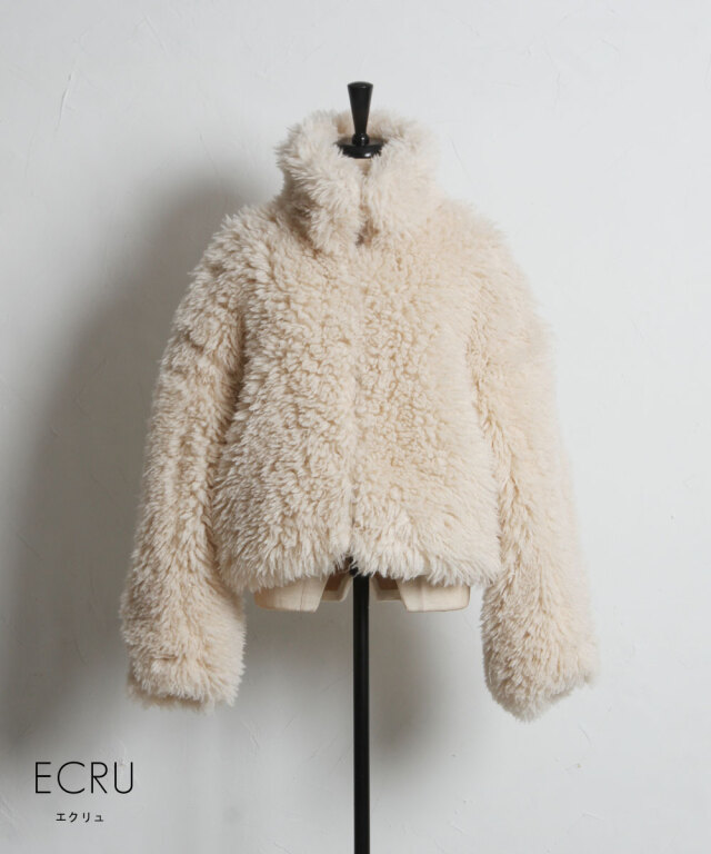 プードルボア カラーショートジャケット プードルボア2wayカラーショートジャケット ファーコート コート