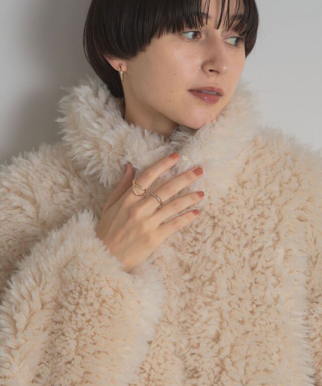 プードルボア カラーショートジャケット プードルボア2wayカラーショートジャケット（ブルゾン