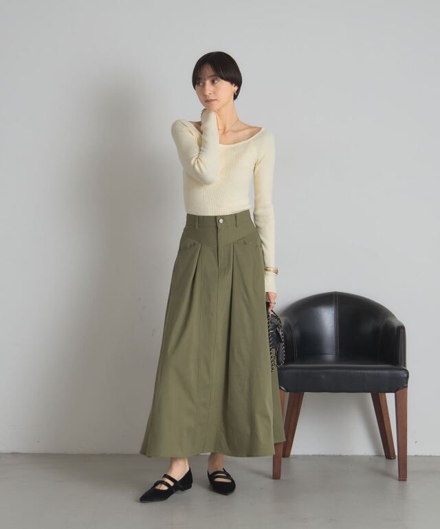 オフィシャルサイト限定】ミリタリーツイルタックフレアスカート