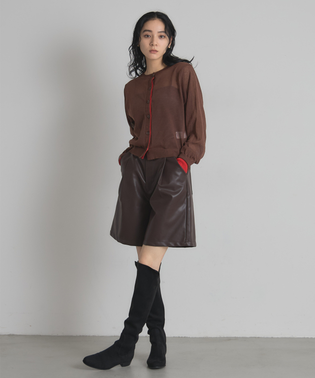 フェイクレザーハーフパンツ