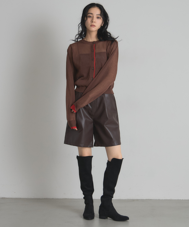 フェイクレザーハーフパンツ