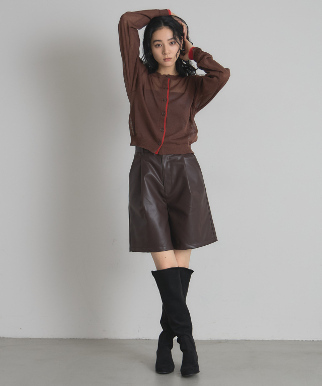 フェイクレザーハーフパンツ