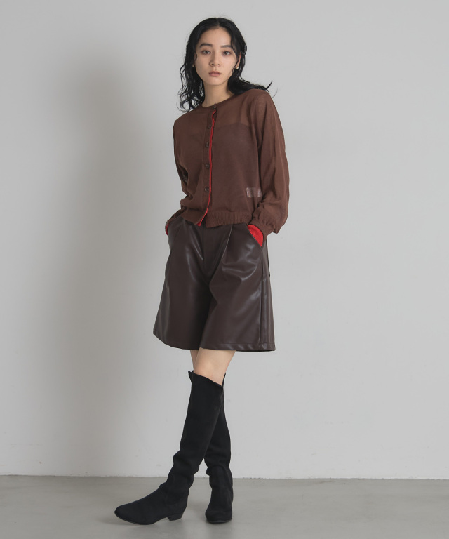 WEB限定】配色シアーニットカーディガン