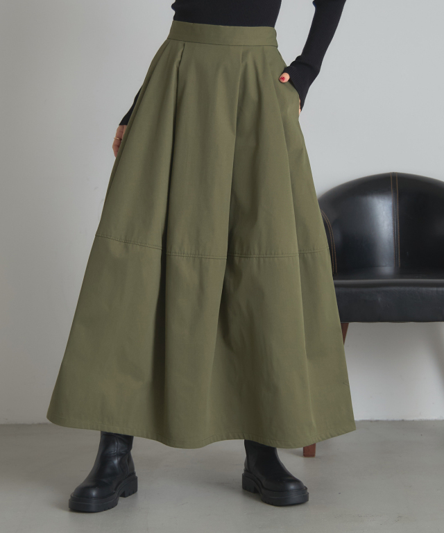 【MORE SALE】ミリタリーツイルコクーンスカート＊SALE品につき返品/交換/注文確定後の変更キャンセル不可＊