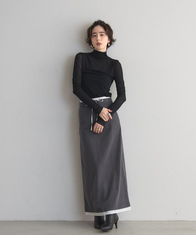 オフィシャルサイト限定】ダブルウエストレイヤードライクスカート