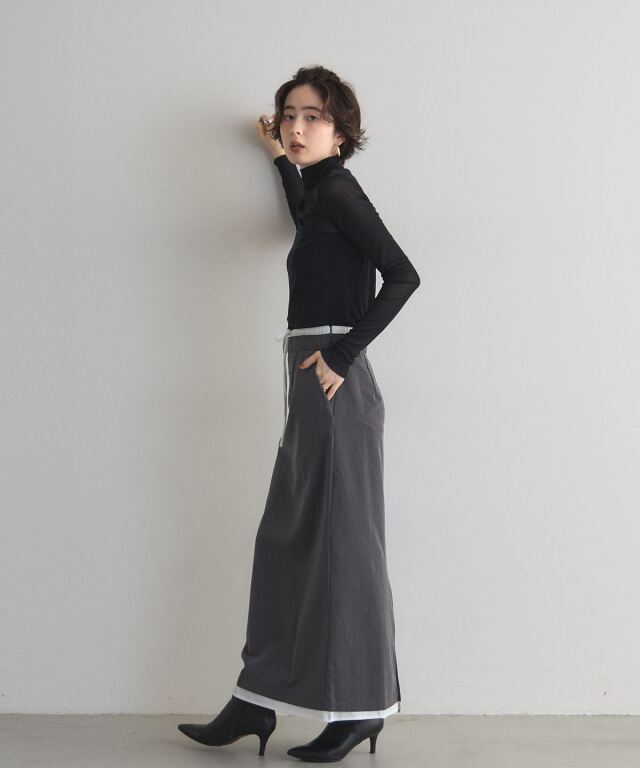 オフィシャルサイト限定】ダブルウエストレイヤードライクスカート