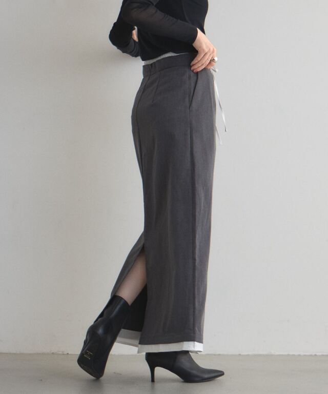 オフィシャルサイト限定】ダブルウエストレイヤードライクスカート