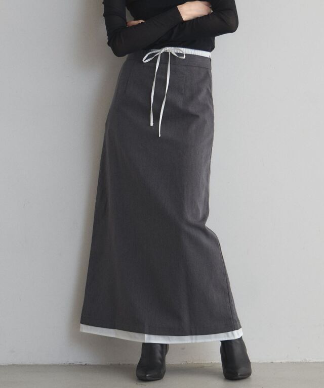 【オフィシャルサイト限定】ダブルウエストレイヤードライクスカート