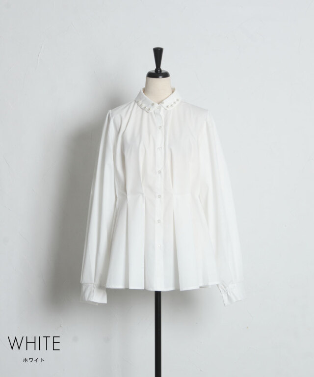 オフィシャルサイト限定】襟取り外し可能ウエストタックブラウス