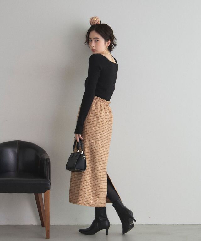 オフィシャルサイト限定】ファンシーモールツイードタイトスカート