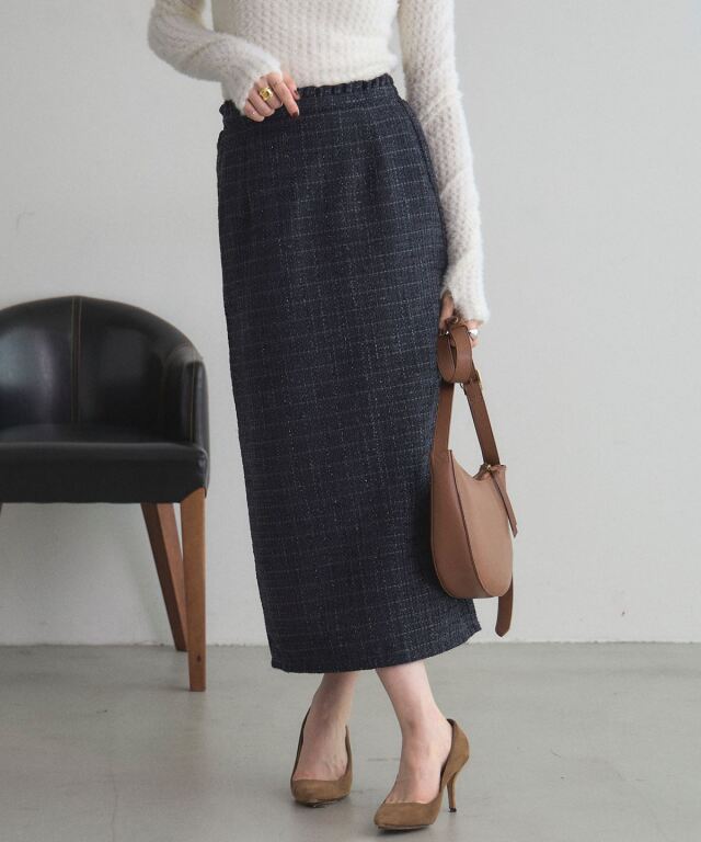 オフィシャルサイト限定】ファンシーモールツイードタイトスカート