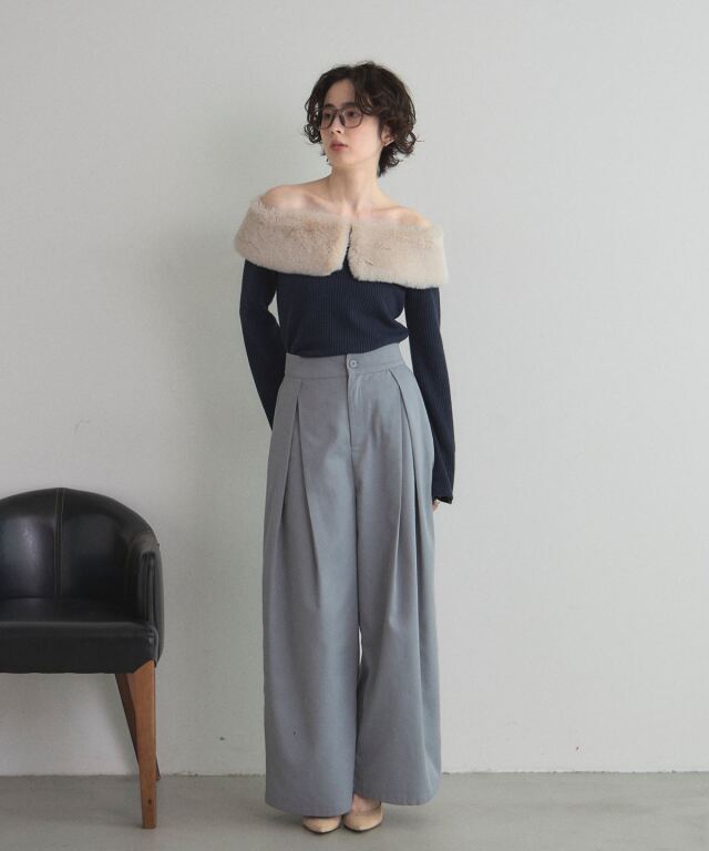専用 ファートップス THINK FUR - 2ウェイファー×ニットトップス 2Way Fur×Knit Tops