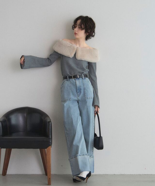 スムースファーリブニットトップス IVO アイボリー 予約商品】スムースファーリブニットトップス – Darich (ダーリッチ)