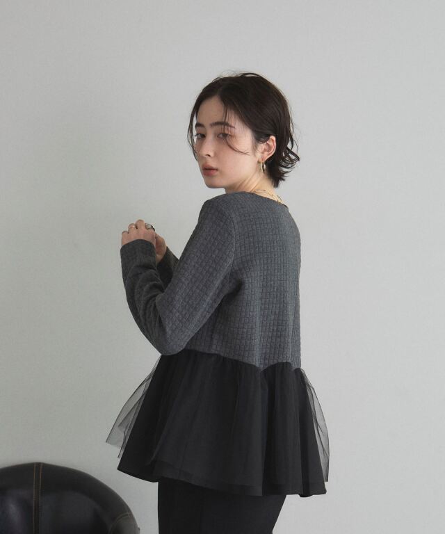 オフィシャルサイト限定】ヘップバーンキルトペプラムトップス