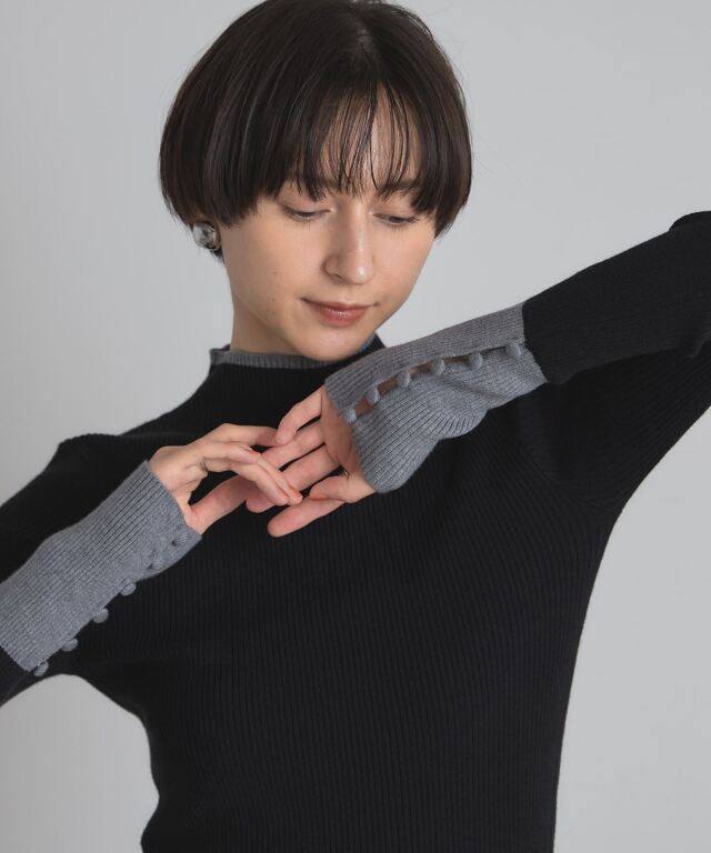 WEB限定】配色クールハイネックプルオーバー