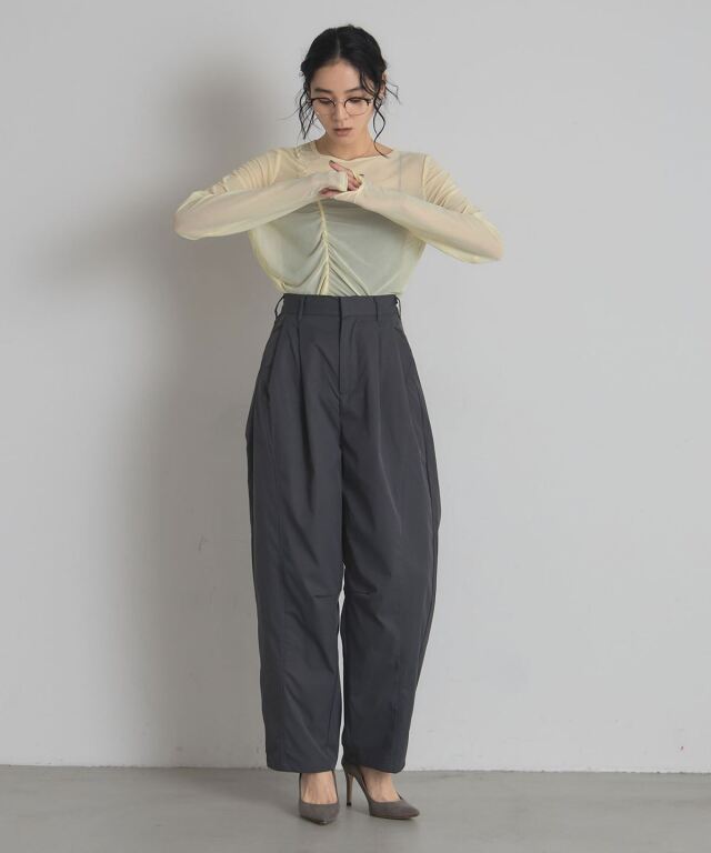 WEB限定】タフタワイドカーブパンツ