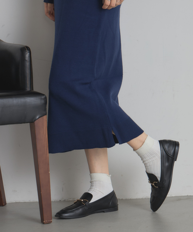 WEB限定】襟付き配色ポロニットワンピース