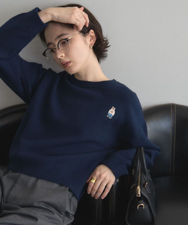 【美品】ELLIE エリー　トゲトゲニット　ネイビー ELLIE エリー トゲトゲニット ネイビー トゲトゲニット【WHITE